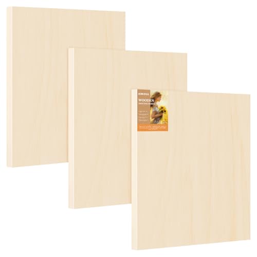 HANSILKHANSILK 16x16 Inch Wood Canvas Panels 6 Pack – Unfinished Wooden Art Boards for Acrylic, Oil & Mixed Media Painting, DIY Craft Projects for Artists, Beginners & Students - size: 16*16-3