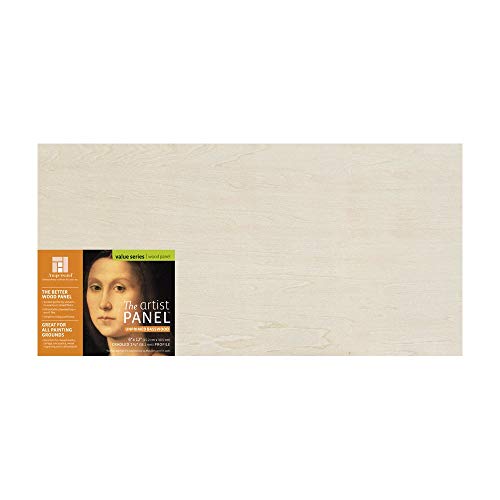 Ampersand Art Supply Unprimed Basswood Artist Panel, 1-1/2" Cradled Profile, 6"x12" - size: 6"x12", style: 1-1/2" Cradled
