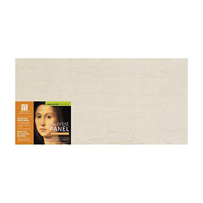 Ampersand Art Supply Unprimed Basswood Artist Panel, 1-1/2" Cradled Profile, 6"x12" - size: 6"x12", style: 1-1/2" Cradled