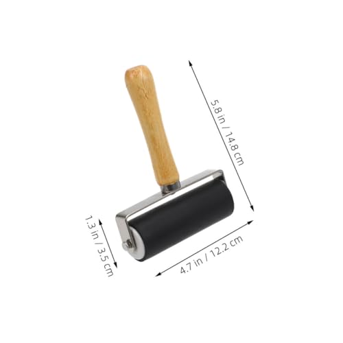 OSALADI 10cm Roller Set 4pcs Rubber Ink Roller Wooden Handle for Printmaking Crafting Watercolor Techniques for Artists and Boys and Girls