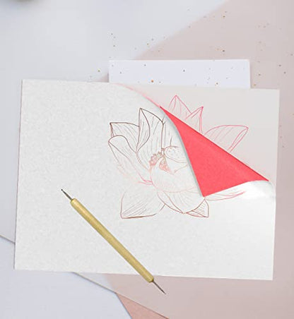 MyArtscape Graphite Transfer Waxed Paper Roll 17" x15ft & 20 Red Sheets Bundle, Wax-Free, Erasable, Smudge-Free, Ideal for Drawing, Tracing, Arts & Crafts – Precise, Durable, Premium Supplies