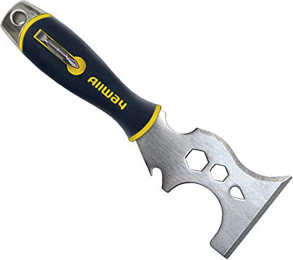 ALLWAY DSXG16 16-in-1 Painter's Multi Tool with 2 Screwdriver Bits | Soft-Grip Handle, Built-in Hammer End - style: 16-in-1