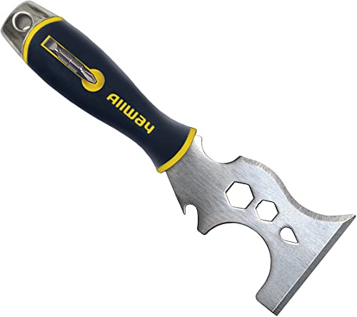 ALLWAY DSXG16 16-in-1 Painter's Multi Tool with 2 Screwdriver Bits | Soft-Grip Handle, Built-in Hammer End - style: 16-in-1