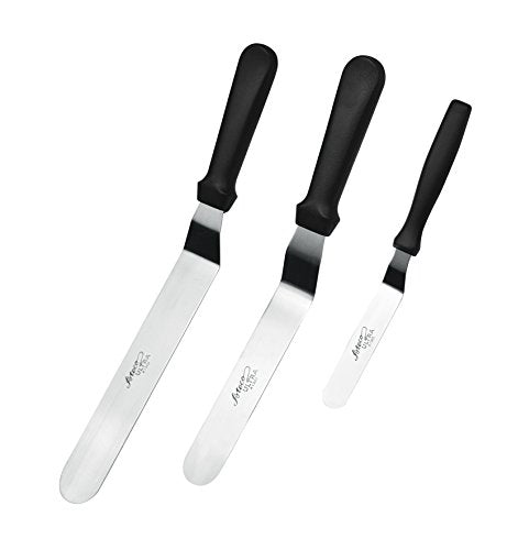 Ateco Ultra Offset Spatula 3 Piece Set; 1305 - 4.25 Inch, 1307 - 7.75 Inch, and 1309 - 9.75 Inch, Stainless Steel Blades - style: Offset Spatula - 3 Pc Set