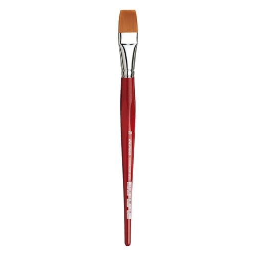 da Vinci Watercolor Series 5880 CosmoTop Spin Paint Brush, Flat Synthetic with Red Handle, Size 20 (5880-20) - size: Size 20, style: Flat