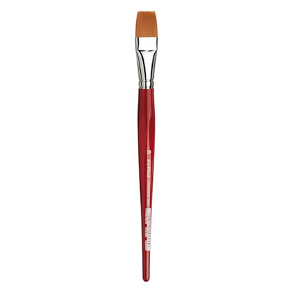 da Vinci Watercolor Series 5880 CosmoTop Spin Paint Brush, Flat Synthetic with Red Handle, Size 20 (5880-20) - size: Size 20, style: Flat