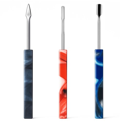 Spacenight Wax Carving Tool Epoxy Resin Grip, Artistic Pattern, Stainless Steel Tip Allows for Precise Pickup and Placement. 3pcs (Blue Marble 3-Piece Set) (Three-Color Combo Set) - color: Three-Color Combo Set