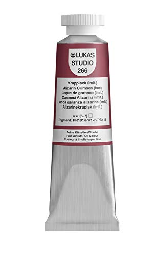 Lukas Studio Artist Oil Color Paints - High-pigment oil paint made with natural binder for artist, painting, & more! - [Alizarin Crimson Hue - 37 mL] - color: Alizarin Crimson Hue, size: 1.3 Fl Oz (Pack of 1)