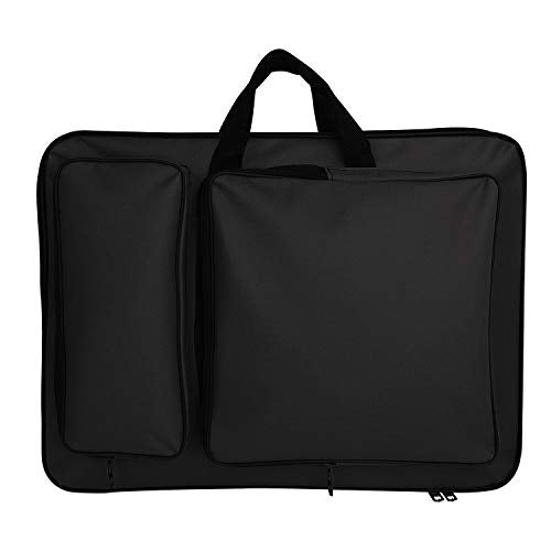 JIAHG Water-Resistant Art Portfolio Carry Bag A3 Art Work Portfolio Tote Drawing Board Bag Portable Painting Sketch Pad Storage Bag Professional Art Organizer for Palette Paints Brushes - color: black