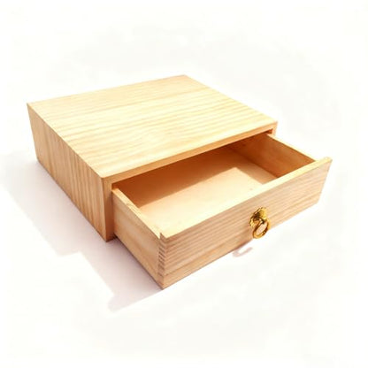 Natural Wooden Storage Box Desk Drawer Single Wood Cabinet Organizer Drawer Tabletop Storage Organization Box with Metal Handle for Desk Home Office Counter Craft Decor (1 Drawer) - style: 1 Layer