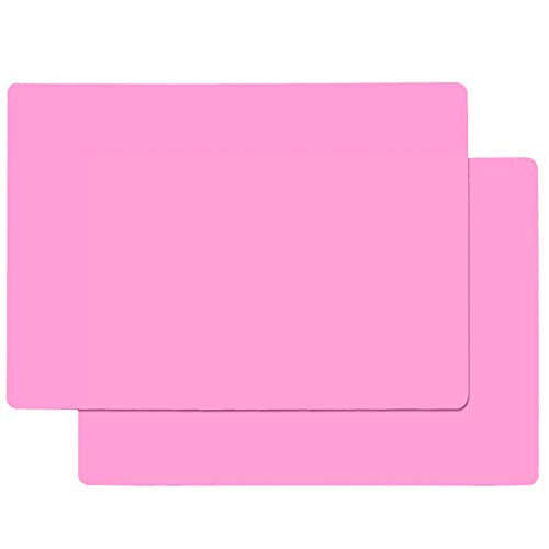 Gartful Extra Large Silicone Mats for Countertop, 28" by 20" Multipurpose Mat, Counter Table Protector, Desk Saver Pad, Placemat Nonstick Nonskid Heat-Resistant Pad, Pink, 2PCS - color: Pink, size: XL-28" x 20"x 0.03"