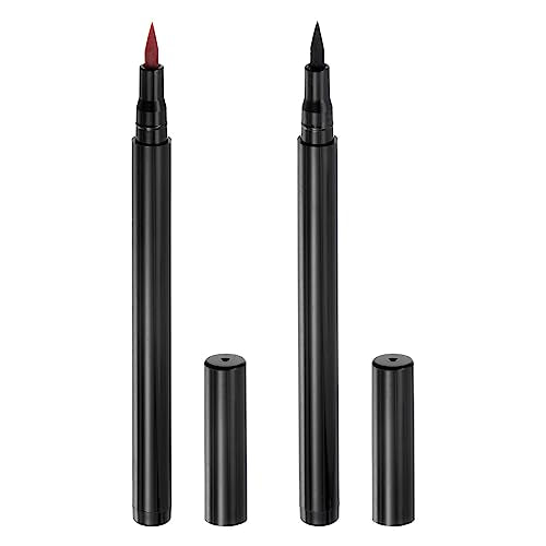 HARFINGTON 2pcs Fabric Markers Permanent Dye Paint Textile Marker Pens Fine Tip 2 Colors for DIY Clothes Shoe, Black, Red - color: Black Red