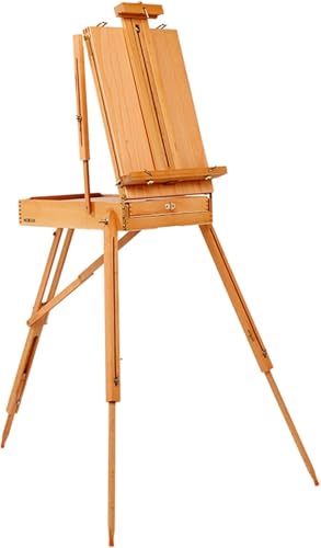 190CM Tall Tripod Easel Stand for Painting, Wooden Sketchbox Easel with Foldable Legs and Storage Drawer, Portable Artist Easel Box for Sketching,Displaying (B 190CM) - color: B
