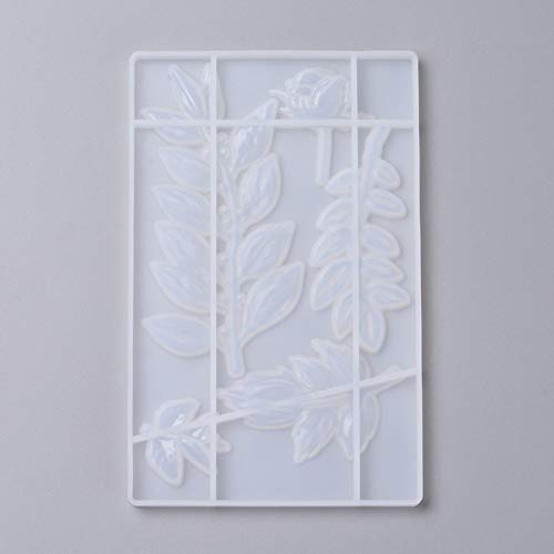 Craftdady 2Pcs Leaf Silicone Mold Tree Leaves Soap Mold Resin Casting Mold for Epoxy UV Resin DIY Craft Pendant Jewelry Making, 5 Cavities - color: Clear White, 19.5x12.4cm