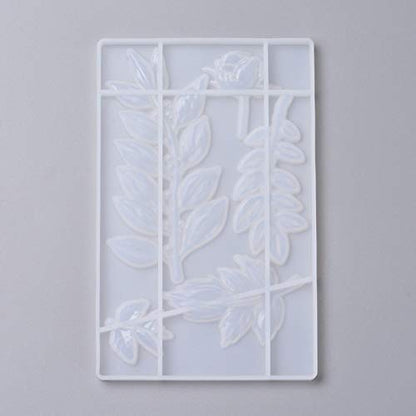 Craftdady 2Pcs Leaf Silicone Mold Tree Leaves Soap Mold Resin Casting Mold for Epoxy UV Resin DIY Craft Pendant Jewelry Making, 5 Cavities - color: Clear White, 19.5x12.4cm