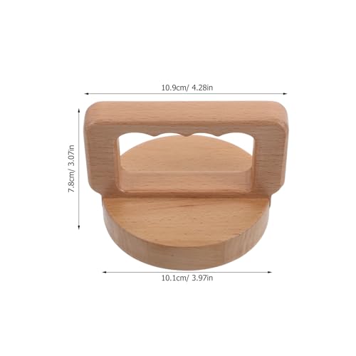 PERSELOSO Block Printing Baren with Wooden Handle - Printmaking Tool - 4 Inch Block Printing Press Pad for Linocut, Hand-Pressed Art Fabric, Scrapbook Crafts Projects