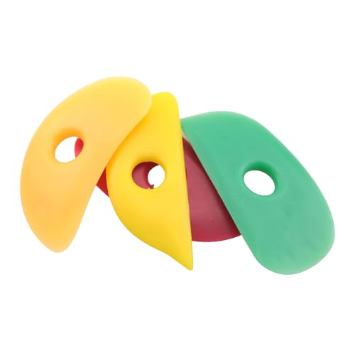 TAODAN 4PCS Pottery Tool Set 3.94x2.05inch Oval Silicone Sheets Clay Sculpture Repair Painting Utensil for DIY Smooth Shape Engraving