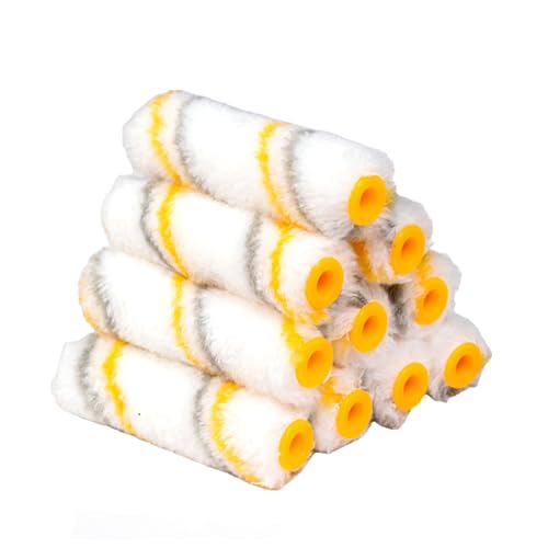 King Origin 10-Pack Paint Roller 4 Inch, 1/2" Nap, Small Paint Roller Covers, Lint Free Paint Roller Refills for Walls, Trim, and Home Painting Projects - size: 4", 10 PCS, Acrylic