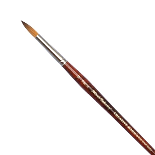 Creative Mark Mimik Kolinsky Watercolor Brush - # 10 Round - Short Handle Synthetic Paint Brush - Handmade in Germany - Synthetic Sable Paint Brushes for Professional Artists - Animal-Friendly - size: 10