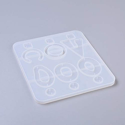 Craftdady 5pcs Earring Pendant Silicone Mold 8 Shapes Geometric Round Oval Epoxy Resin Casting Mold for DIY Resin Jewelry Dangle Earring Keychain Making - color: Transaprent, Geometric-a