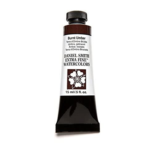 DANIEL SMITH 284600011 Extra Fine Watercolor 15ml Paint Tube, Burnt Umber, 0.5 Fl Oz (Pack of 1) - color: Burnt Umber