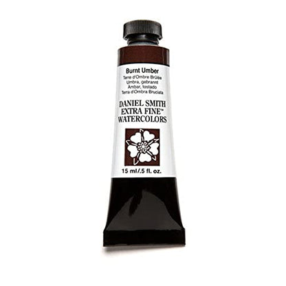DANIEL SMITH 284600011 Extra Fine Watercolor 15ml Paint Tube, Burnt Umber, 0.5 Fl Oz (Pack of 1) - color: Burnt Umber