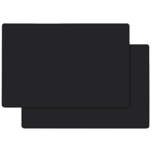 Gartful Silicone Mats for Kitchen Counter, Thicker 0.06", 25 x 17 inches Multipurpose Table Mat, Silicone Pad Desk Work Mat, Nonstick Nonskid Heat-Resistant Pad, Placemat, Black, 2PCS - color: Black, size: L-25"x 17"x 0.06"