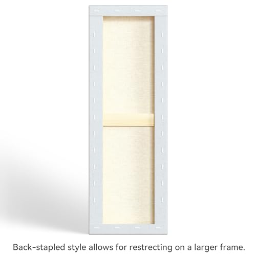 PHOENIX 8x24 Inch 3 Pack Artist Canvas - Long Skinny Stretched Canvases for Painting - 3/4 Inch Profile, 100% Cotton 11 Oz. Gesso Primed White Blank Professional Canvas Oil & Acrylic Paints - size: 8"x24", style: Traditional