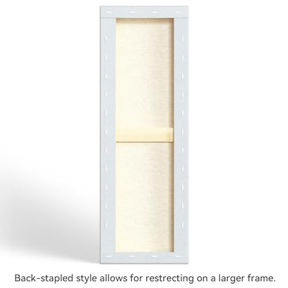 PHOENIX 8x24 Inch 3 Pack Artist Canvas - Long Skinny Stretched Canvases for Painting - 3/4 Inch Profile, 100% Cotton 11 Oz. Gesso Primed White Blank Professional Canvas Oil & Acrylic Paints - size: 8"x24", style: Traditional