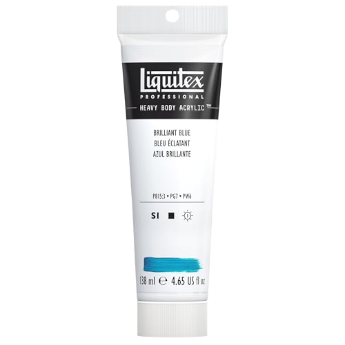 Liquitex Professional Heavy Body Acrylic Paint, 4.65-oz (138ml) Tube, Brilliant Blue - color: Brilliant Blue, style: 4.65-oz Tube