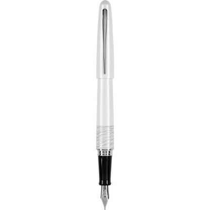 PILOT MR Animal Collection Fountain Pen in Gift Box, Matte White Barrel with White Tiger Accent, Medium Point Stainless Steel Nib, Refillable Black Ink (91134)