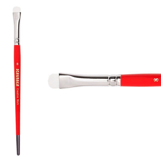 Creative Mark Scrubber Watercolor Brushes - Professional Watercolor Brushes for Scrubbing, Blotting, Re-Shaping Edges, and More! - # 8 - size: #8