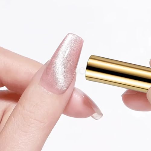 Cat Eye Nail Magnet Gel Nail Polish Magnetic Cylindrical Strong Magnet Stick Cat Eye Nail Art Magnet 3d Cat Eye Magnetic Nail Polish Tool Double Headed Magnet for Nails Salon (Gold) - color: Style 3