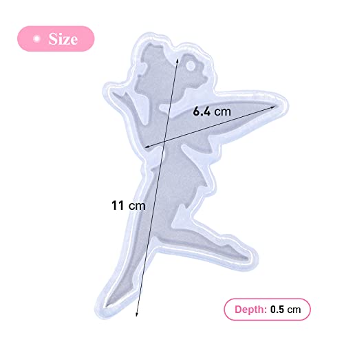 Angel Wings Shiny Fairy Style Silicone Molds Beautiful Resin Mold for DIY Epoxy Resin UV Resin Casting Mold DIY Keychain Pendant Jewelry Making Necklace Clear - color: clear