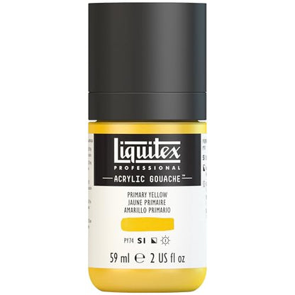 Liquitex Professional Acrylic Gouache, 2-oz (59ml) Bottle, Primary Yellow - color: Primary Yellow