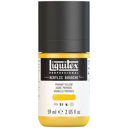 Liquitex Professional Acrylic Gouache, 2-oz (59ml) Bottle, Primary Yellow - color: Primary Yellow