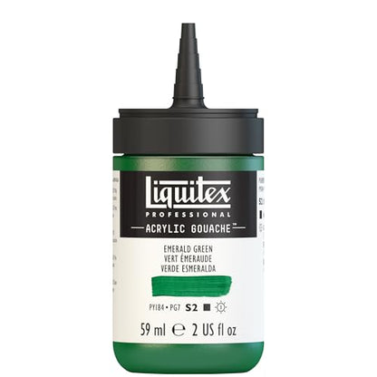 Liquitex Professional Acrylic Gouache, 2-oz (59ml) Bottle, Emerald Green - color: Emerald Green