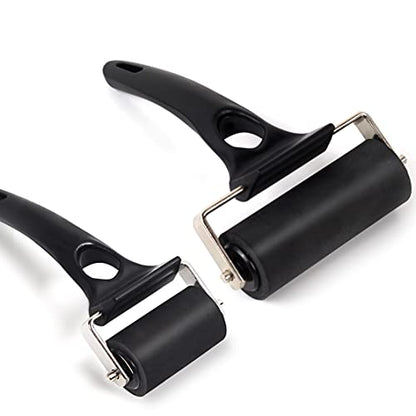Falling in Art 2 Pack Rubber Roller Brayer for Crafting - Ink Roller Tool for Printmaking, Glue, Block, Wallpaper, Vinyl, Stamping, 2 Inches + 3 1/7 Inches - size: 2 Inches + 3 1/7 Inches, style: 2 Inches + 3 1/7 Inches