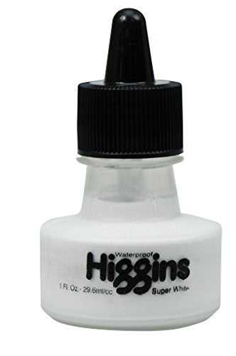 Higgins Super White Pigmented Drawing Ink, 1 oz. Bottle