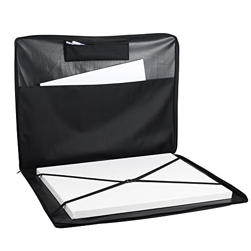 JJRING Art Portfolio Case, Wire Framed Nylon Portfolio Tote, Art Storage Bag in 37 Inches by 28 Inches, Great Carrying Bag for Artworks, Posters, Drawings, Prints(Black) - size: 37 Inches by 28 Inches