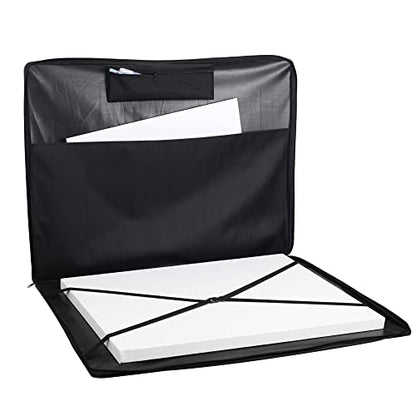 JJRING Art Portfolio Case, Wire Framed Nylon Portfolio Tote, Art Storage Bag in 37 Inches by 28 Inches, Great Carrying Bag for Artworks, Posters, Drawings, Prints(Black) - size: 37 Inches by 28 Inches