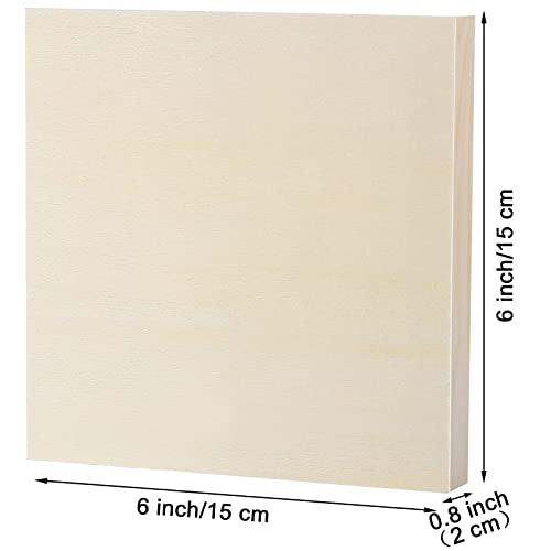 8 Pack Wood Panels 6 x 6 Inch Unfinished Wood Canvas Wooden Panel Boards for Painting, Pouring, Arts Use with Oils, Acrylics