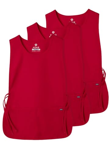 Adar Universal Cobbler Apron 3 Pack - Unisex Cobbler Apron - color: Red, size: X-Large