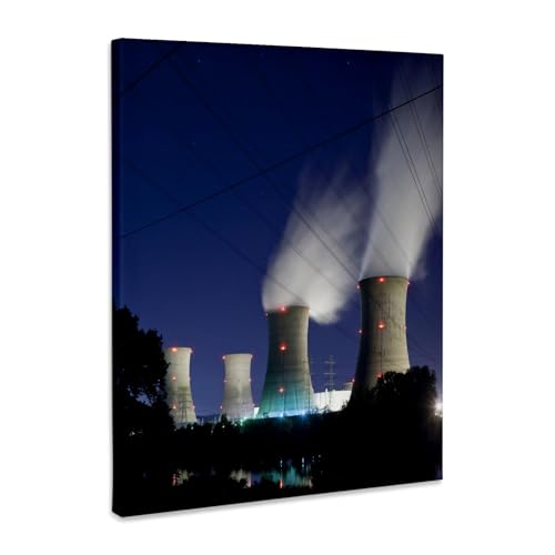 3dRose Pennsylvania, Three Mile Island power plant industry - US39 PSO0011 - Paul Souders Museum Grade Canvas Wrap 11x14 - size: 11"L x 14"W