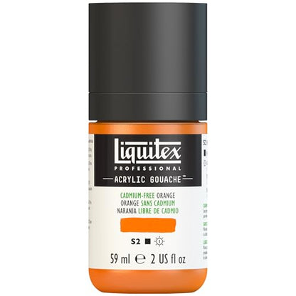 Liquitex Professional Acrylic Gouache, 2-oz (59ml) Bottle, Cadmium-Free Orange - color: Cadmium-free Orange