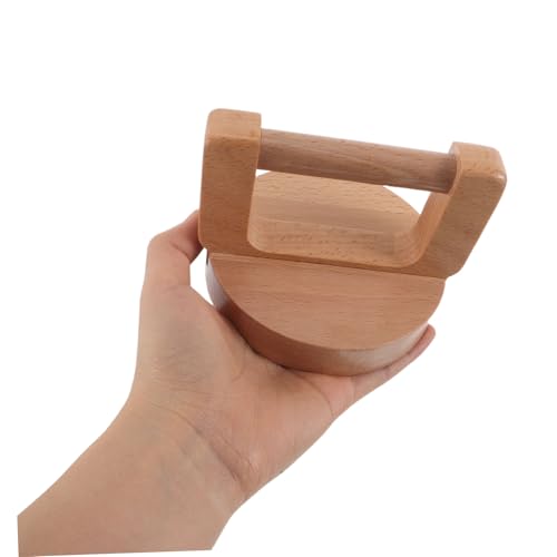 CORHAD Wooden Stamp Press Block Round Beech Wood Handle and Wipe Cloth, Handheld Printmaking Burnisher Tool for Linocut and Craft Printing Press Accessories