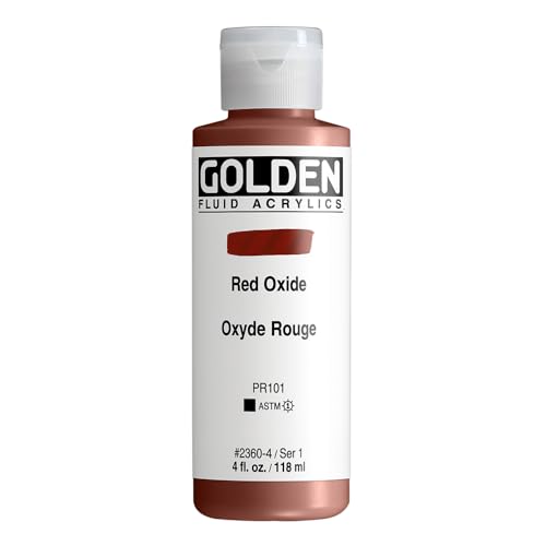 GOLDEN Fluid Acrylics, Red Oxide, 4 fl. oz. Bottle, Professional Acrylic Paint, Opaque