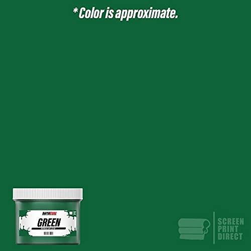 Rapid Cure® Screen Printing Ink Green (8oz.) - Plastisol Ink for Screen Printing, Fast Curing Fabric Paint - Screen Print Direct®, USA Made - color: Green, size: 8 fl oz