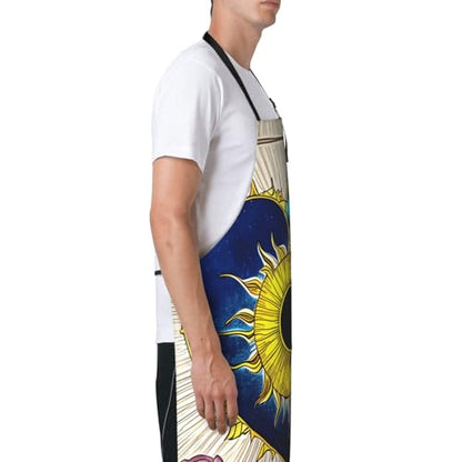 Cartoon heart sun Heavy Duty Waterproof Apron with Pockets for AdultsResistant Grilling, Gardening, Painting - color: Cartoon Heart Sun