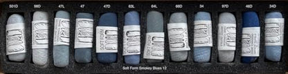 FineArtStore Diane Townsend Handmade Soft Pastel Sets - Smokey Blues Set of 12 Pastels